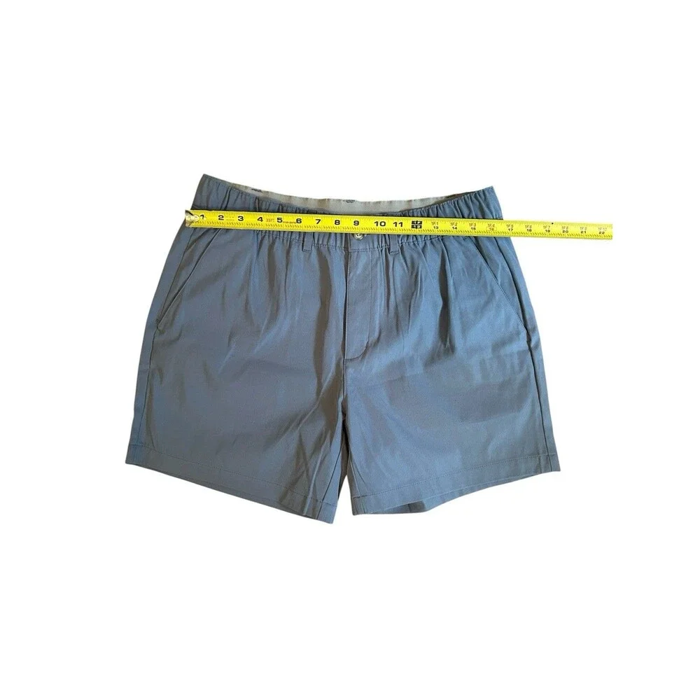 Wowie Shorts Mens L Pockets Elastic Stretch Waist Colorful Details Blue Summer